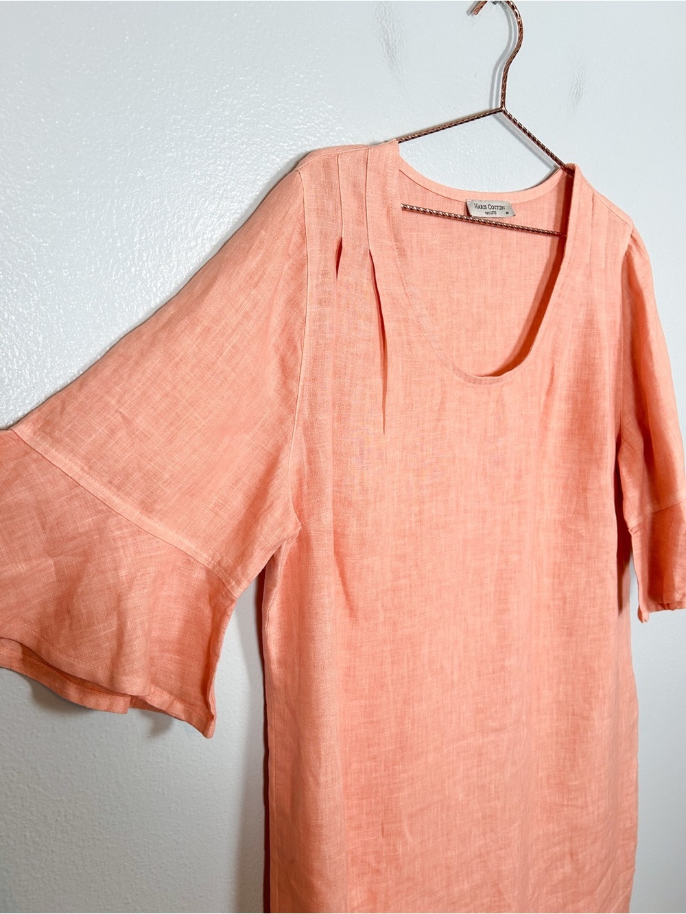 Haris Cotton Ruffle Sleeve Linen Shift Dress - Picture 3 of 7